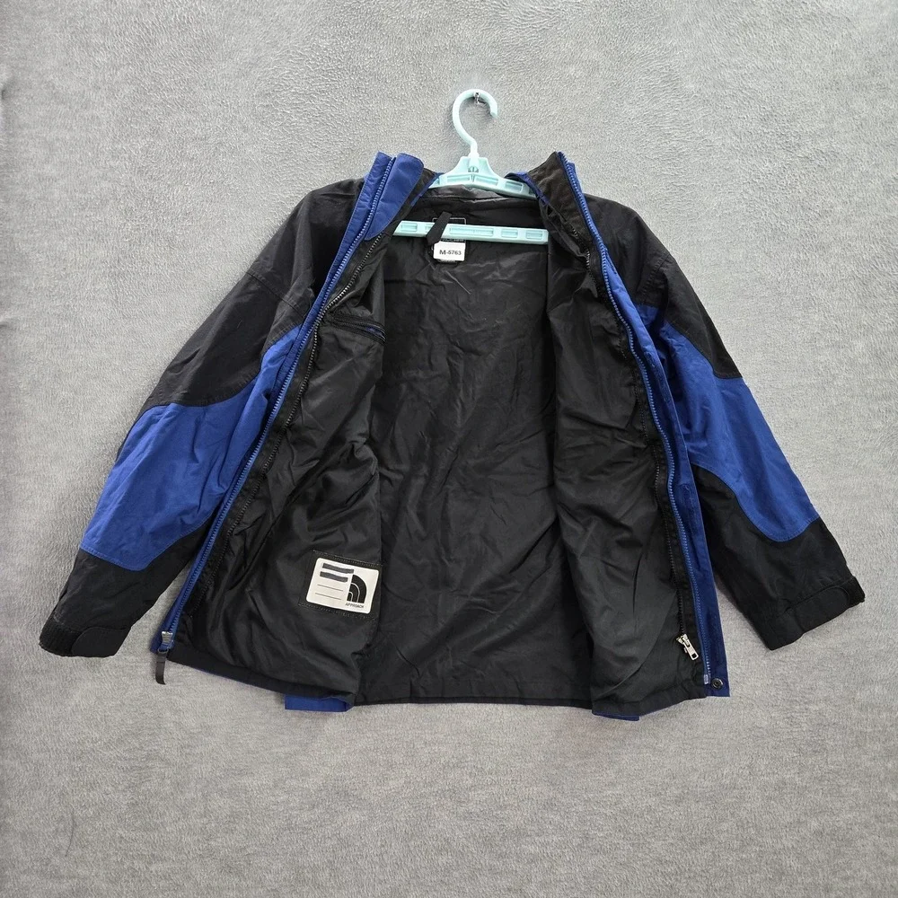 The North Face Men Jacket L Blue Nylon Logo‎ Embroidery Colorblock Activewear